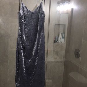 Blue suede body con dress